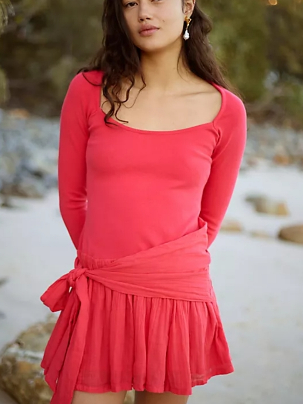 Free People Lexi Drop Waist Mini Dress
